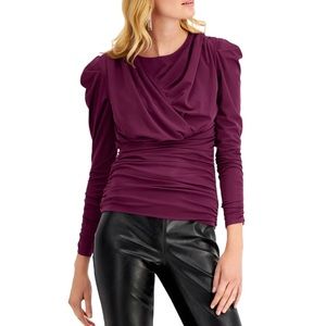 INC Ruched Front Top Purple - NWT - Size XXL